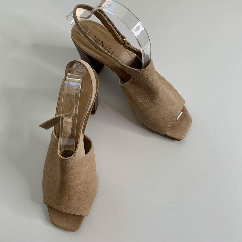 Vaneli Beige Slingback Pumps Buckle Strap 8.5M - Picture 4 of 12